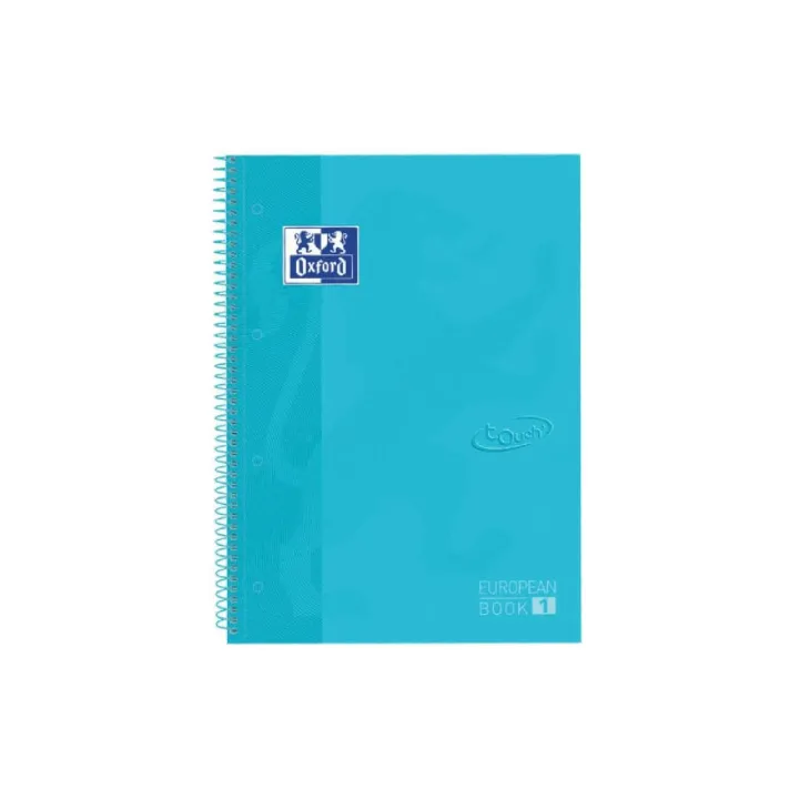 Oxford Bloc-notes School Touch A4+, quadrillé, bleu pastel