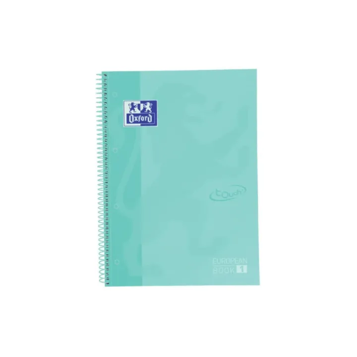 Oxford Bloc-notes School Touch A4+, quadrillé, menthe pastel