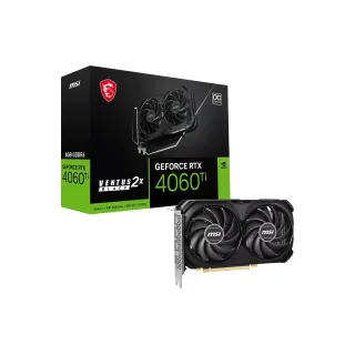 MSI Carte graphique GeForce RTX 4060 TI Ventus 2X Black OC 8 GB