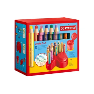 STABILO Crayons de couleur woody 3 en 1 15 pièces