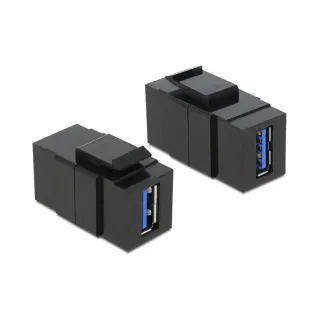 Delock Module Keystone USB 3.0, A – A, (f-f) Noir