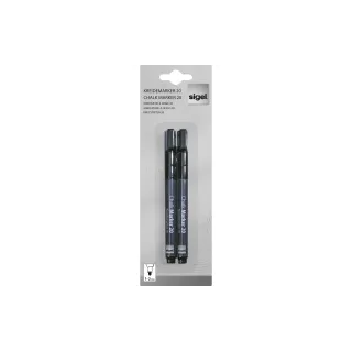 Sigel Marqueur craie liquide 20 Pointe ronde, Noir