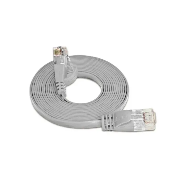 SLIM Câble patch slim RJ-45 - RJ-45, Cat 6, UTP, 10 m, Gris