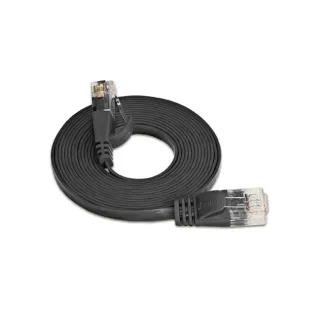 SLIM Câble patch slim RJ-45 - RJ-45, Cat 6, UTP, 0.25 m, Noir
