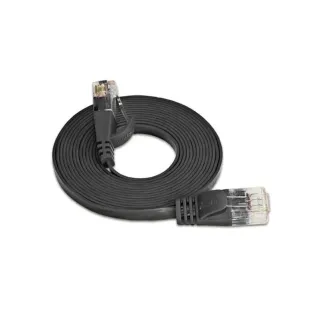 SLIM Câble patch slim RJ-45 - RJ-45, Cat 6, UTP, 1 m, Noir