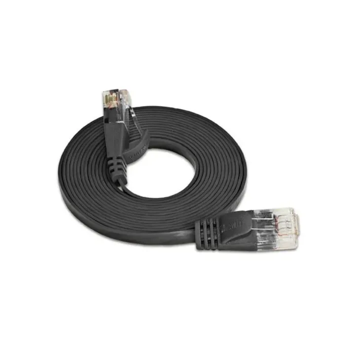 SLIM Câble patch slim RJ-45 - RJ-45, Cat 6, UTP, 1 m, Noir