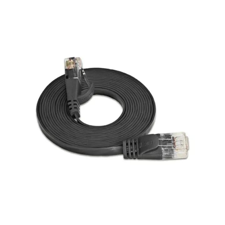 SLIM Câble patch slim RJ-45 - RJ-45, Cat 6, UTP, 2 m, Noir