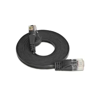 SLIM Câble patch slim RJ-45 - RJ-45, Cat 6, UTP, 10 m, Noir