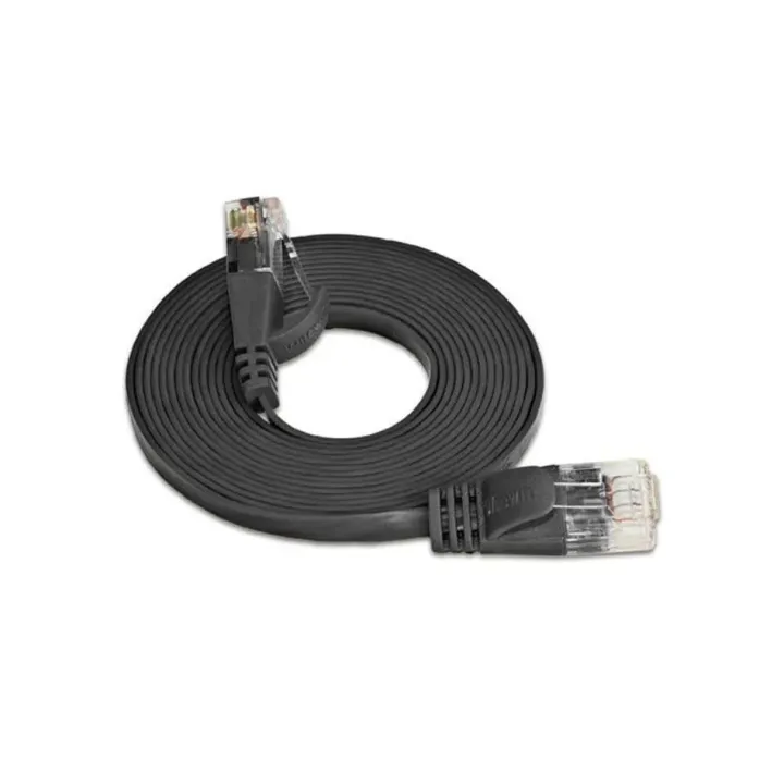 SLIM Câble patch slim RJ-45 - RJ-45, Cat 6, UTP, 10 m, Noir