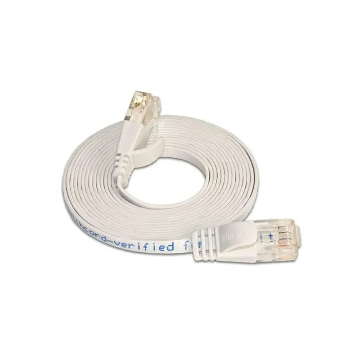 SLIM Câble patch slim RJ-45 - RJ-45, Cat 6, UTP, 0.1 m, Blanc