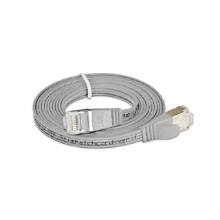 SLIM Câble patch slim RJ-45 - RJ-45, Cat 6, STP, 0.1 m, Gris