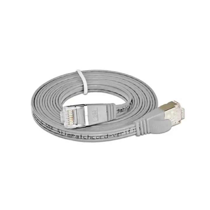 SLIM Câble patch slim RJ-45 - RJ-45, Cat 6, STP, 0.1 m, Gris