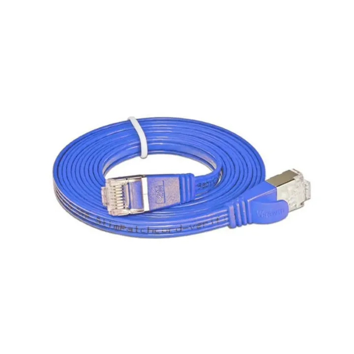 SLIM Câble patch slim RJ-45 - RJ-45, Cat 6, STP, 15 m, Bleu