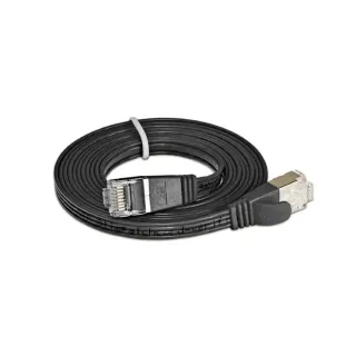 SLIM Câble patch slim RJ-45 - RJ-45, Cat 6, STP, 0.1 m, Noir