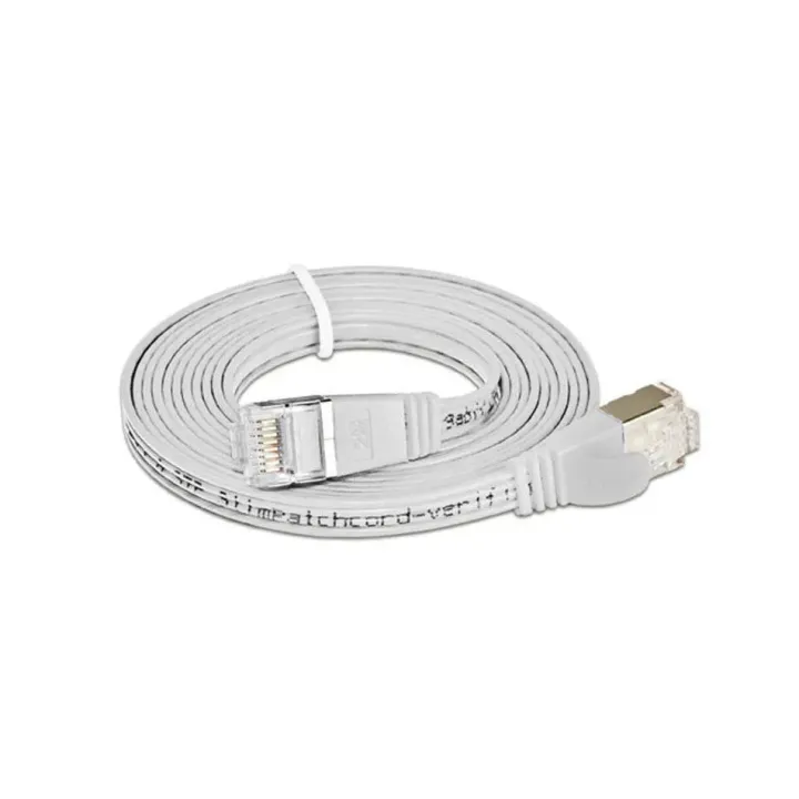 SLIM Câble patch slim RJ-45 - RJ-45, Cat 6, STP, 1.5 m, Blanc