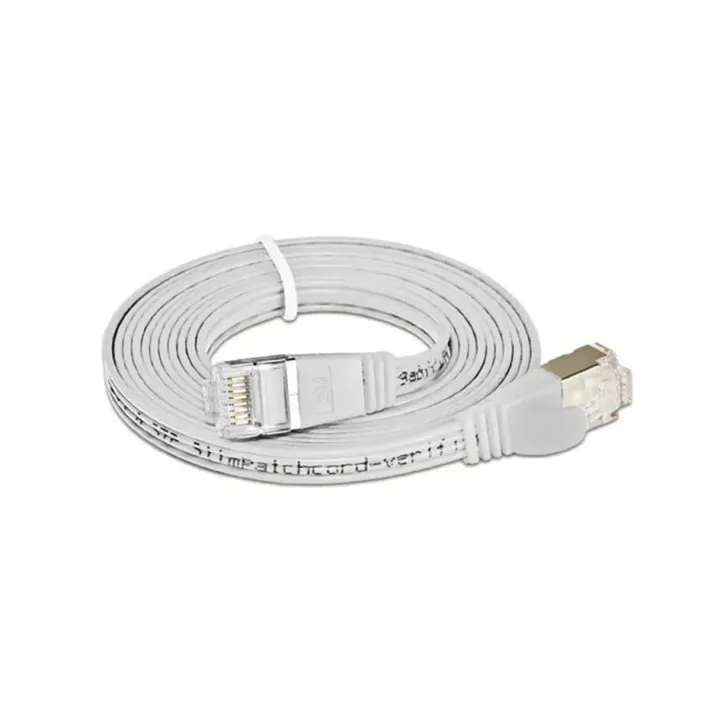 SLIM Câble patch slim RJ-45 - RJ-45, Cat 6, STP, 25 m, Blanc