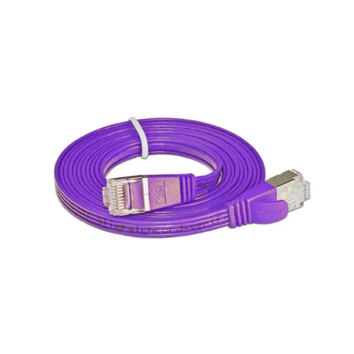 SLIM Câble patch slim RJ-45 - RJ-45, Cat 6, STP, 0.25 m, Violet