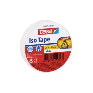 tesa Ruban adhésif Iso Tape 19 mm x 20 m, blanc