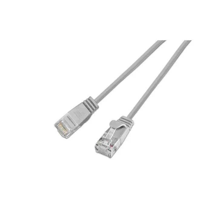 SLIM Câble patch slim RJ-45 - RJ-45, Cat 6, UTP, 1.5 m, Gris