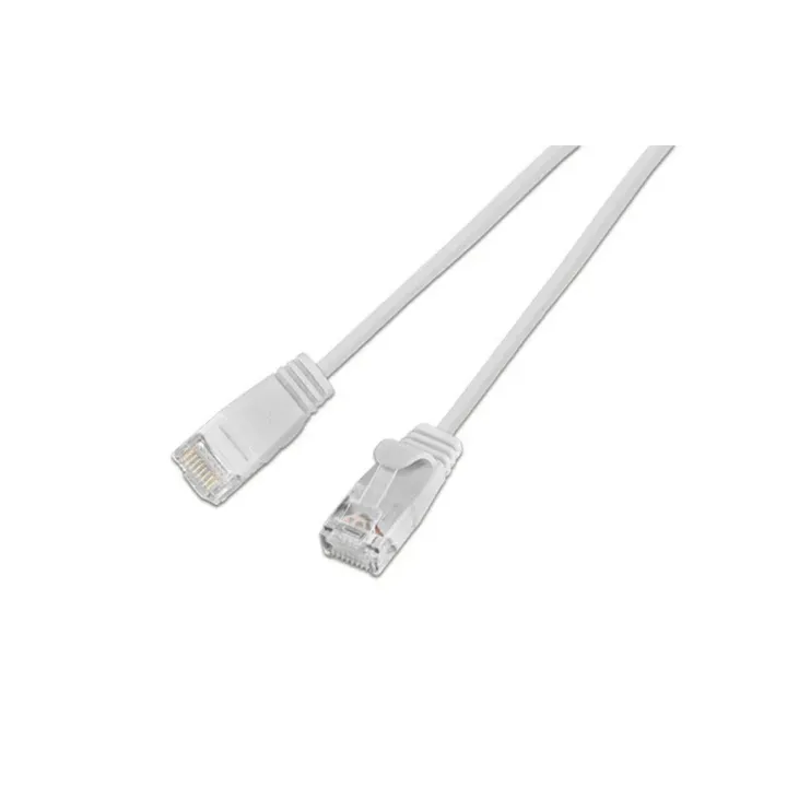 SLIM Câble patch slim RJ-45 - RJ-45, Cat 6, UTP, 3 m, Blanc