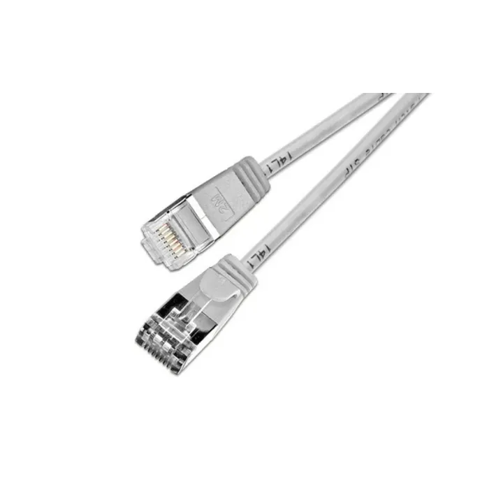 SLIM Câble patch slim RJ-45 - RJ-45, Cat 6, U-FTP, 2 m, Gris