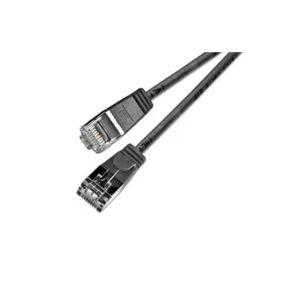 SLIM Câble patch slim RJ-45 - RJ-45, Cat 6, U-FTP, 1.5 m, Noir