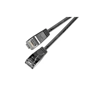 SLIM Câble patch slim RJ-45 - RJ-45, Cat 6, U-FTP, 2 m, Noir