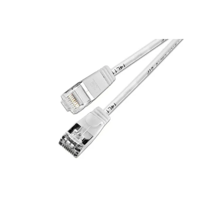 SLIM Câble patch slim RJ-45 - RJ-45, Cat 6, U-FTP, 0.5 m, Blanc