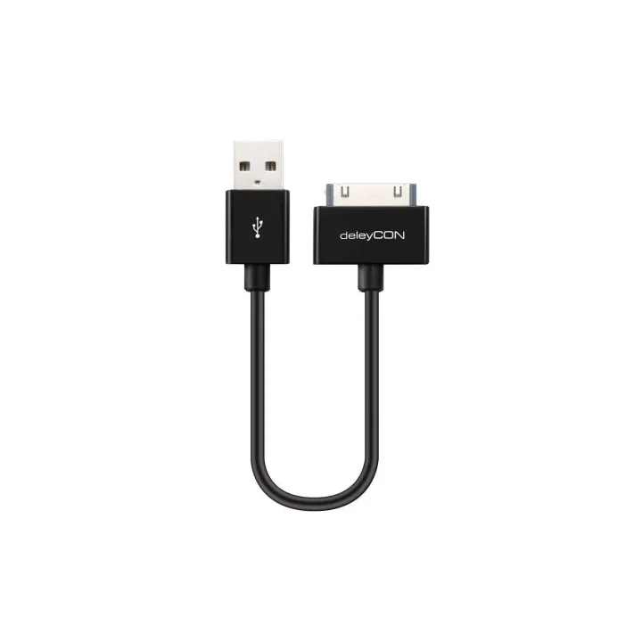 deleyCON Câble USB 2.0  USB A - Apple Dock 30-Pin 0.15 m