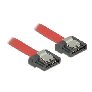 Delock Câble SATA3 rouge, clip, flexible, 10 cm