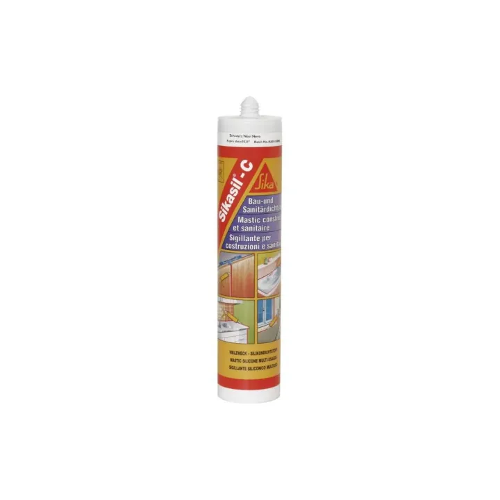 Sika Silicone Sikasil-C 300 ml, Noir