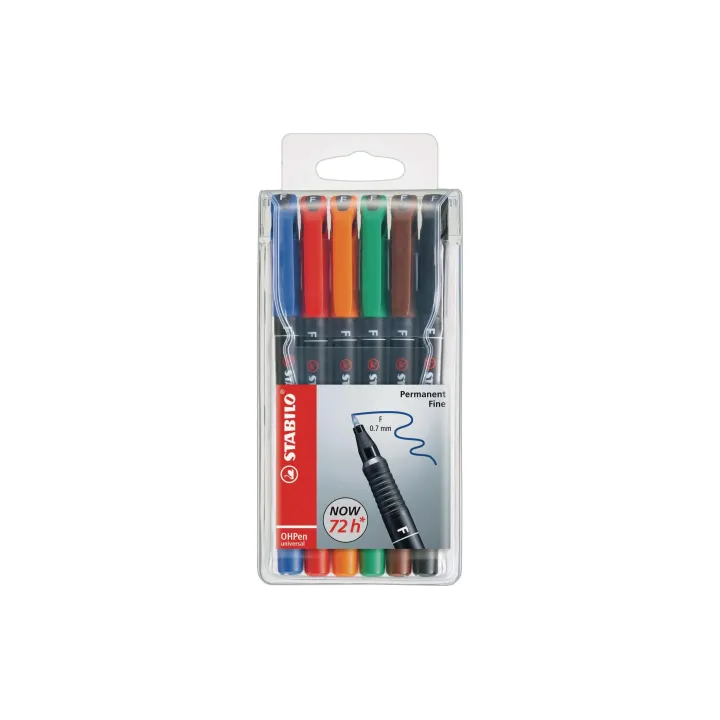 STABILO Stylo à feuilles OHPen universel F 6 pièces, imperméable