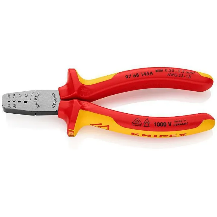 Knipex Pince à sertir 145 mm pour embouts de fils