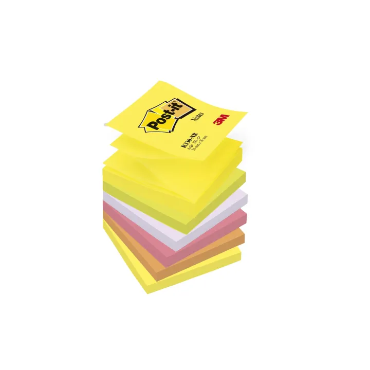 Post-it Fiche de bloc-notes Z-Notes Super Sticky 7,6 cm x 7,6 cm Multicolore