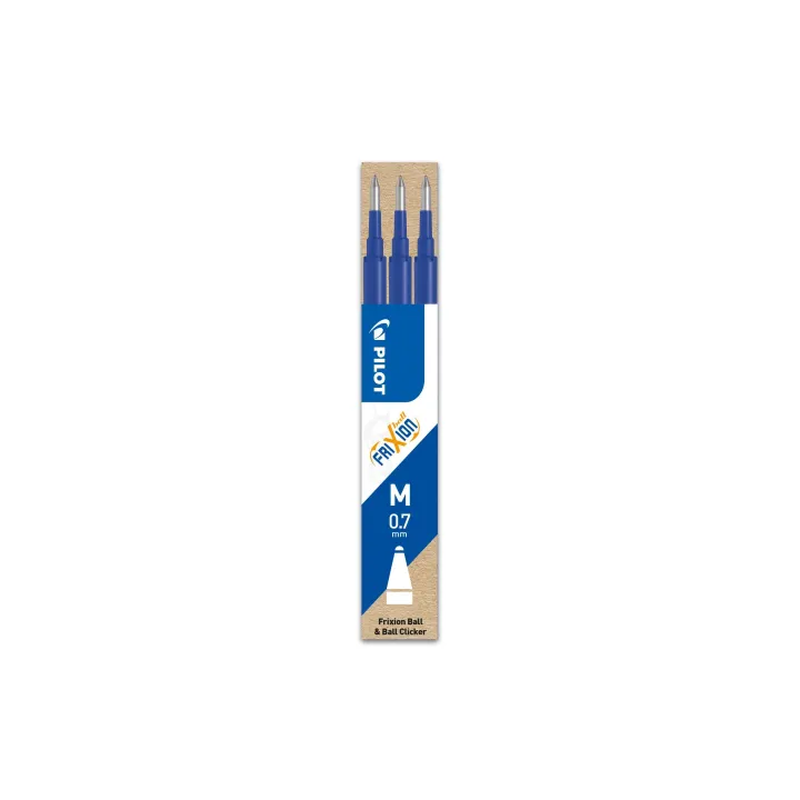 Pilot Cartouche Recharge Frixion 3 pièces, Bleu, 0.7 mm