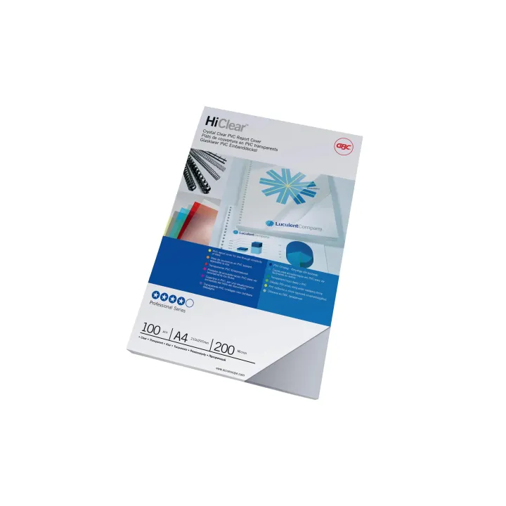 GBC Couverture de brochure HIClear A4, 200 µm, 100 pcs, Transparent