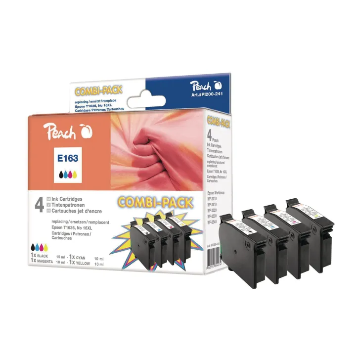 Peach Kits d’encre Epson T1631-T1634 BK, C, M, Y