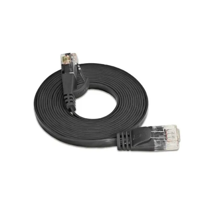 SLIM Câble patch slim RJ-45 - RJ-45, Cat 6, UTP, 5 m, Noir