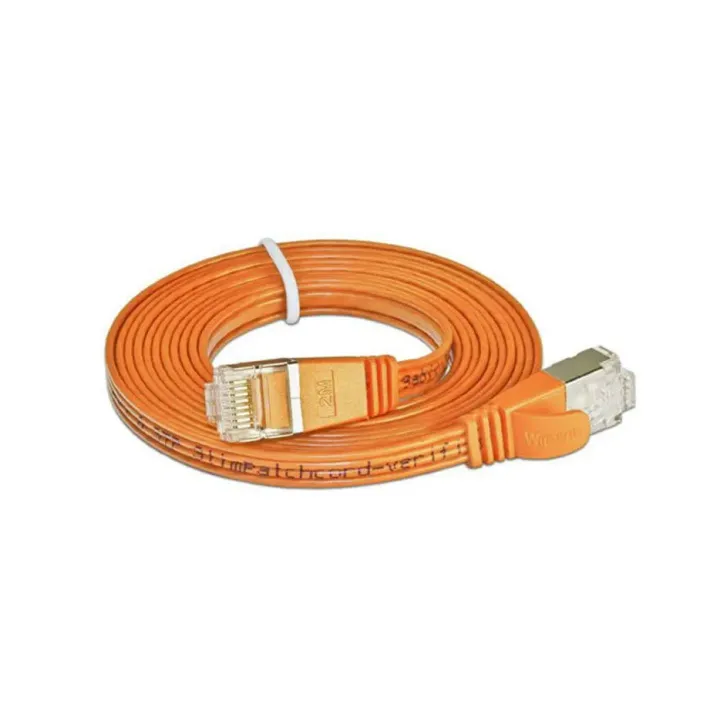 SLIM Câble patch slim RJ-45 - RJ-45, Cat 6, STP, 0.25 m, Orange