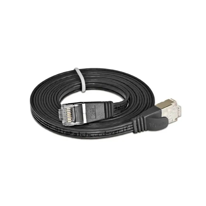 SLIM Câble patch slim RJ-45 - RJ-45, Cat 6, STP, 2 m, Noir