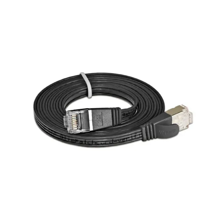 SLIM Câble patch slim RJ-45 - RJ-45, Cat 6, STP, 5 m, Noir