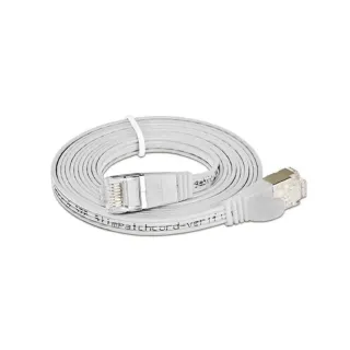 SLIM Câble patch slim RJ-45 - RJ-45, Cat 6, STP, 0.75 m, Blanc