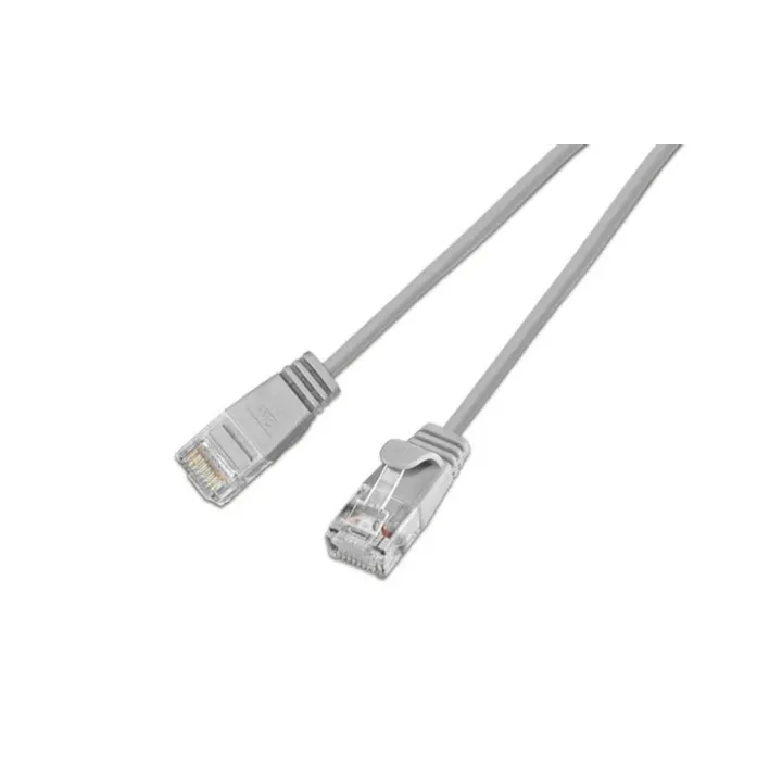 SLIM Câble patch slim RJ-45 - RJ-45, Cat 6, UTP, 5 m, Gris