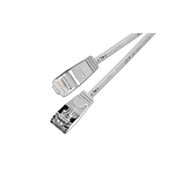 SLIM Câble patch slim RJ-45 - RJ-45, Cat 6, U-FTP, 15 m, Gris