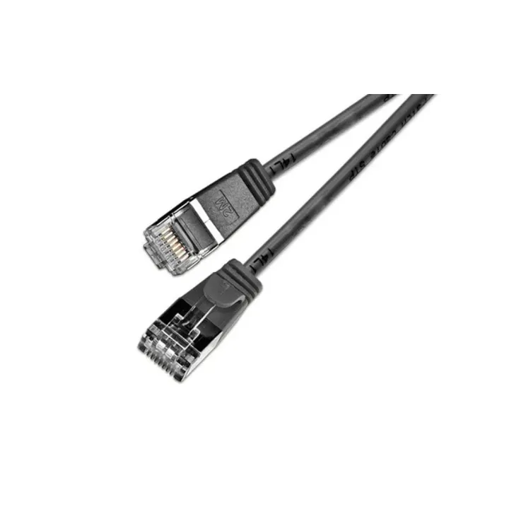 SLIM Câble patch slim RJ-45 - RJ-45, Cat 6, U-FTP, 10 m, Noir