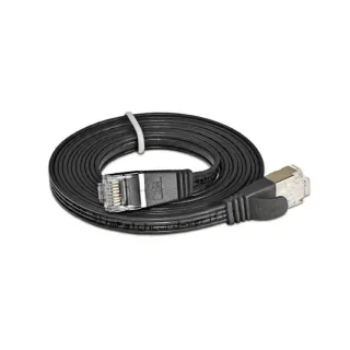 SLIM Câble patch slim RJ-45 - RJ-45, Cat 6, STP, 0.15 m, Noir