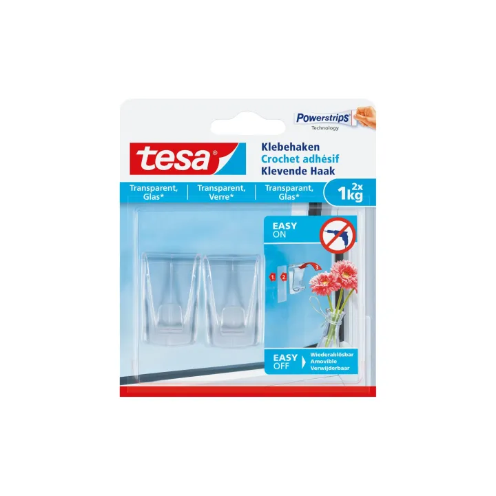 tesa Crochet adhésif 1 kg pour surfaces transparentes