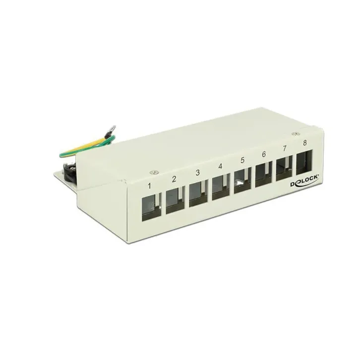 Delock Panneau de réseau 8 Port Keystone Desktop gris