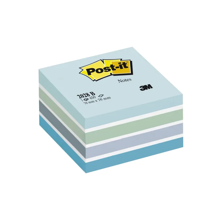 Post-it Fiche de bloc-notes Post-it 7,6 x 7,6 cm Cube Couleur