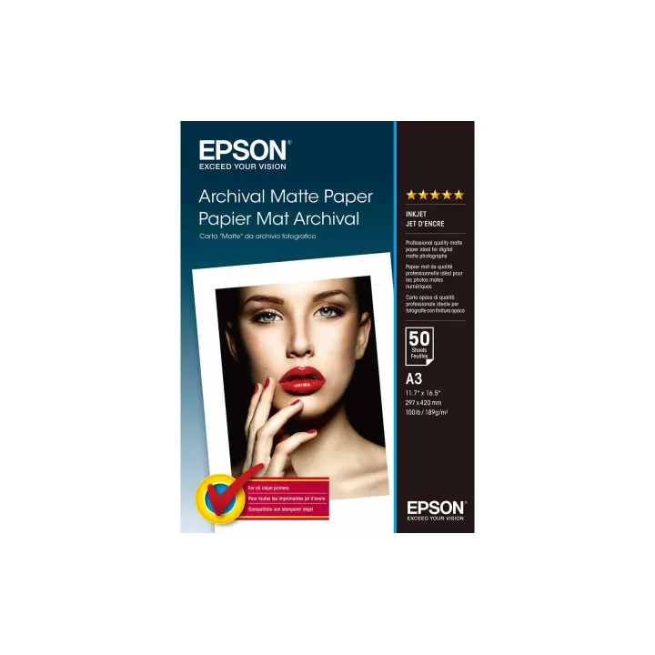 Epson Papier photo A3 192 g-m² 50 Pièce-s